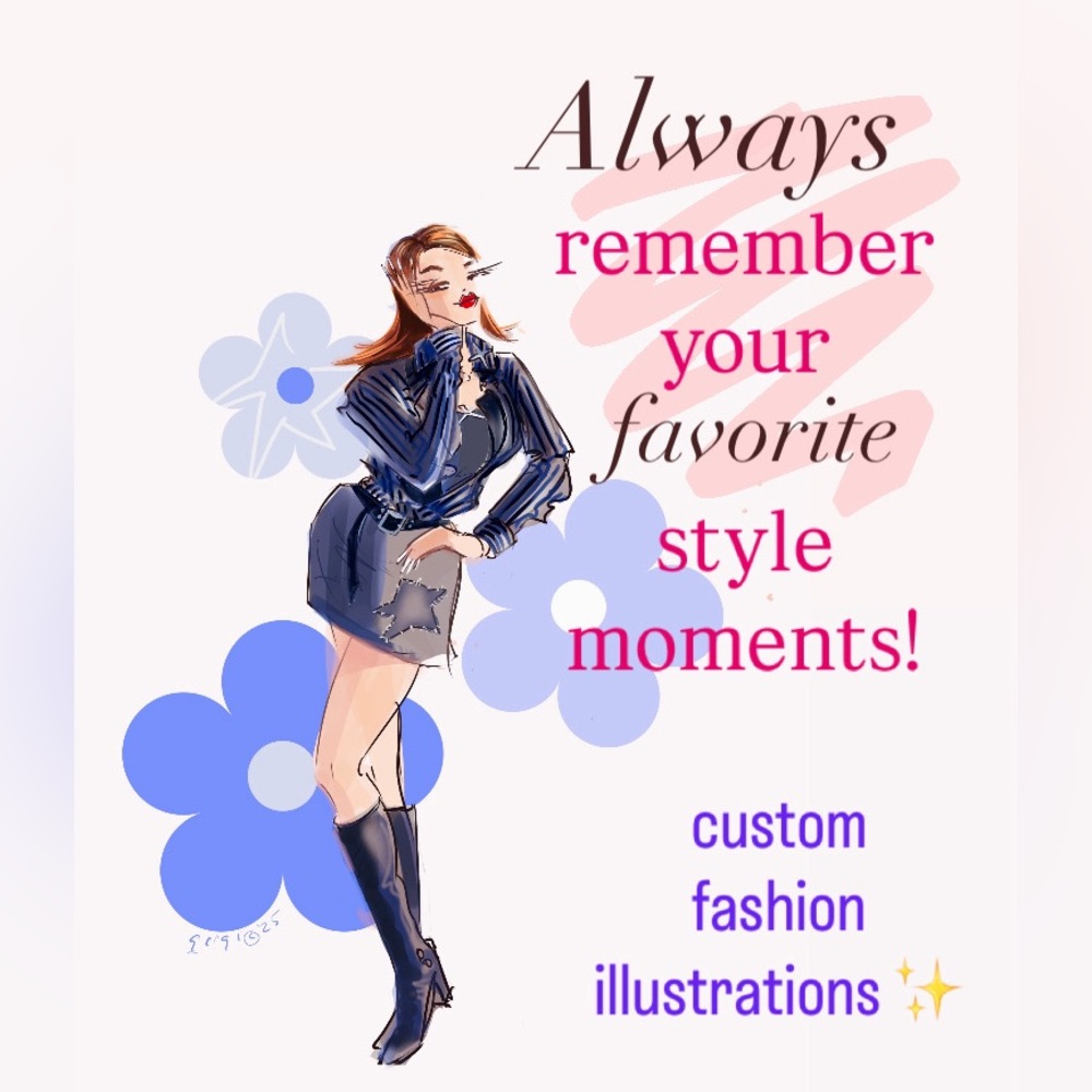 Custom Fashion Illustrations of you and your Outfit 😄✨🙌